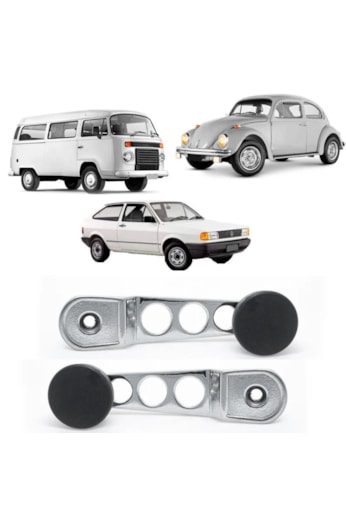 2 Manivelas Vidro Cromadas Sport  Fusca Brasília Gol Kombi
