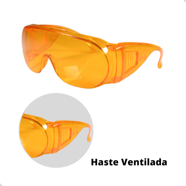 2 Óculos Sobrepor Lente Laranja Bloqueia Luz Azul Uva Uvb