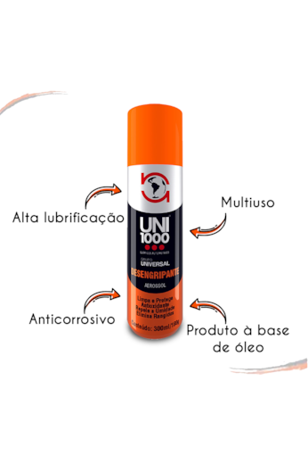 6 Spray Desengripante e Lubrificante Aerossol Uni1000 300ml