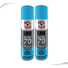 Alcool 70 INPM Aerossol Spray 300ml Multiuso Uni1000 2 Un.