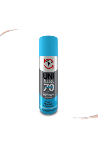 Álcool Spray Aerosol 70% Bactericida Multiuso Uni1000 300 ML