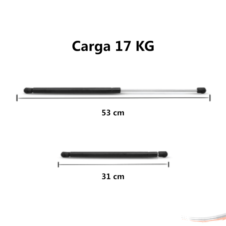 Amortecedor Capota de Fibra - Universal Uso Geral 530 mm