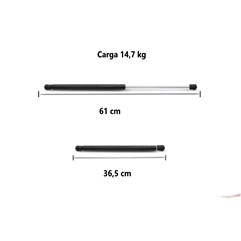 Amortecedor Mola a Gás Uso Geral 61 cm 36,5 cm 14,7 Kg