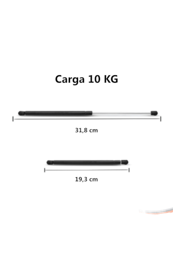 Amortecedor Para Capota de Fibra 31,8 x 19,3 cm - 10 Kg