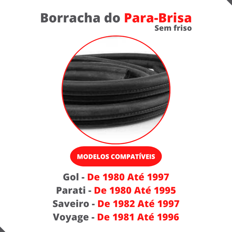 Borracha Do Parabrisa Vidro Dianteiro Gol Quadrado Até 1997
