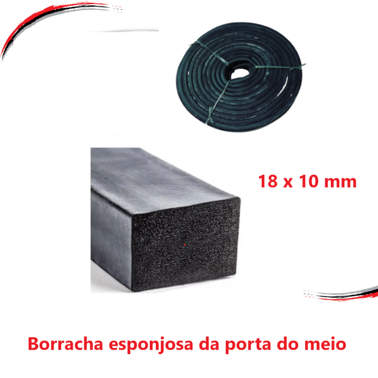 Borracha Porta Baixa Com Furo Kombi 57 A 74 Rolo 50 mts