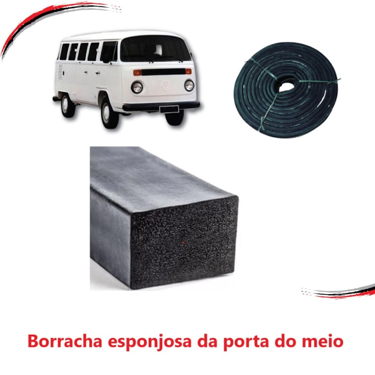 Borracha Porta Baixa Com Furo Kombi 57 A 74 Rolo 50 mts