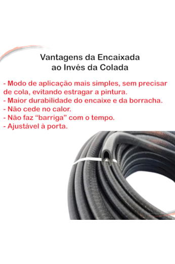 Borracha Proteção Porta Carro Universal 7X10mm 10m Preta