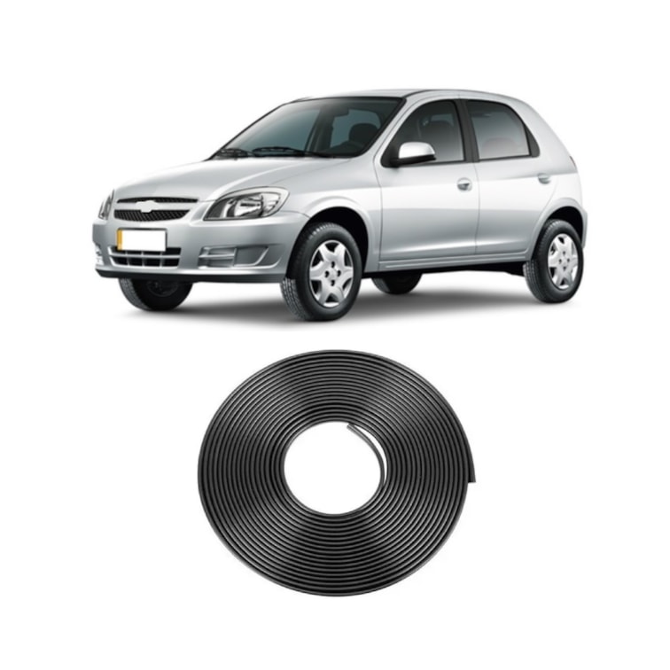 Borracha Protetora Borda Porta Preta Celta 4 Portas 10m 7x14