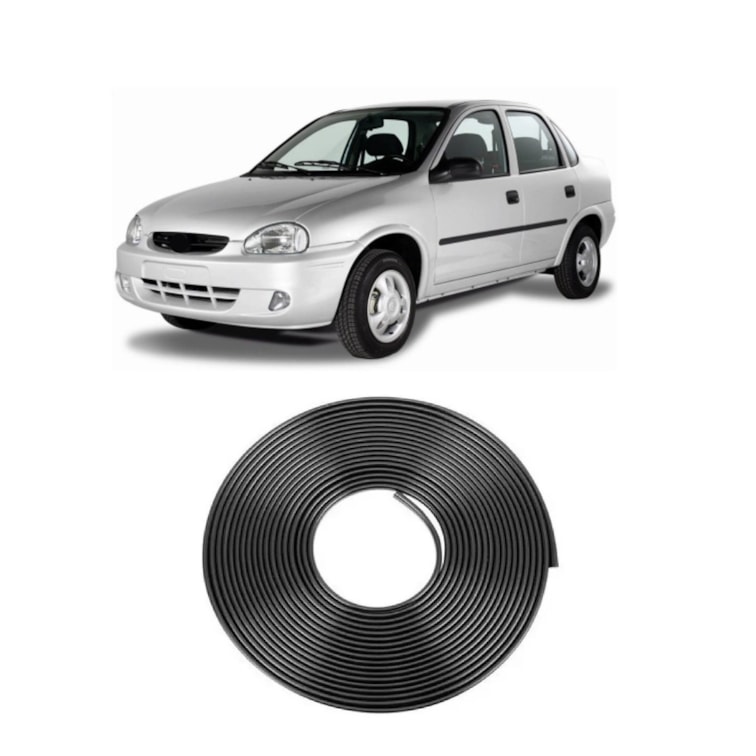 Borracha Protetora Borda Porta Preta Corsa 4 Portas 10m Mini