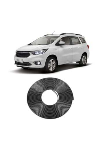 Borracha Protetora Borda Porta Preta Spin 4 Portas 10m Mini
