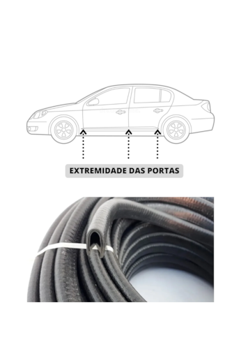 Borracha Protetora Borda Porta Veículo Strada 7X14 10 Metros