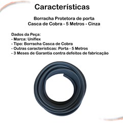 Borracha Protetora Porta Casca de Cobra Universal Cinza 5 m