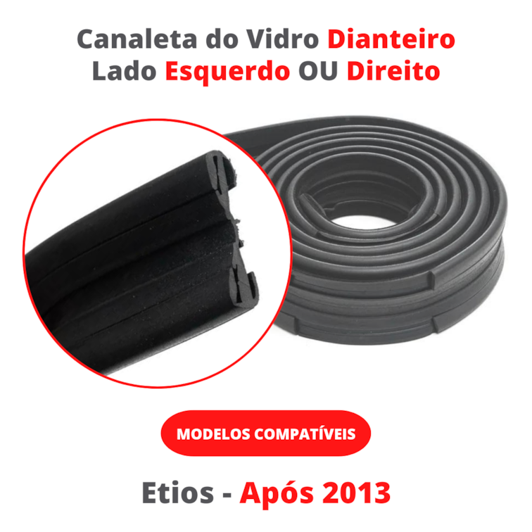 Borracha Vidro Canaleta Dianteira Esquerda Direita Etios 13