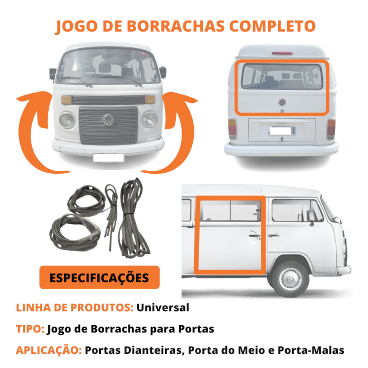 Borrachas Da Porta Diant Meio Kombi Até 74