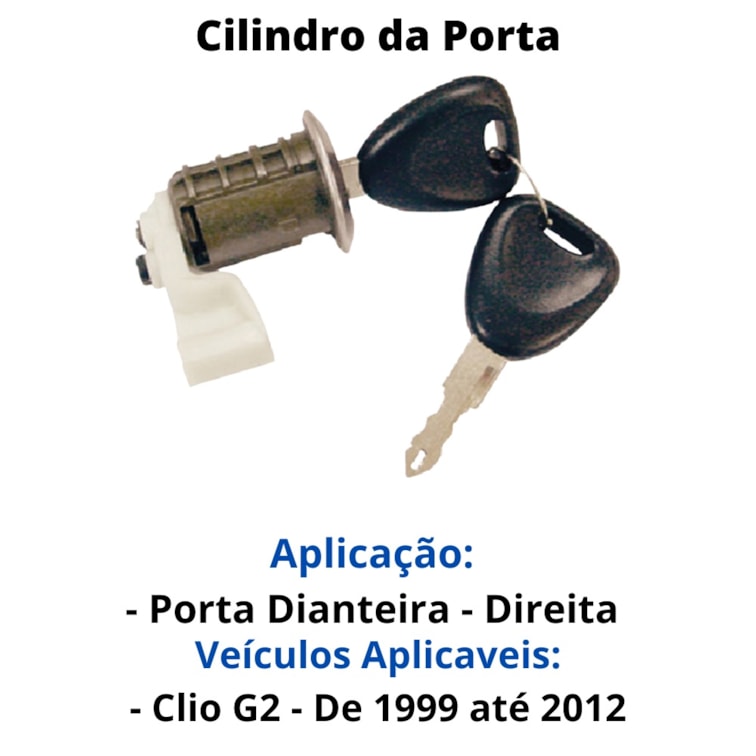 Cilindro Porta Direita Clio 2 Após 99 Todos 2 e 4 portas