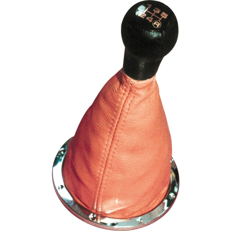 Coifa Alavanca Câmbio Com Bola Parati Em Couro Vermelho