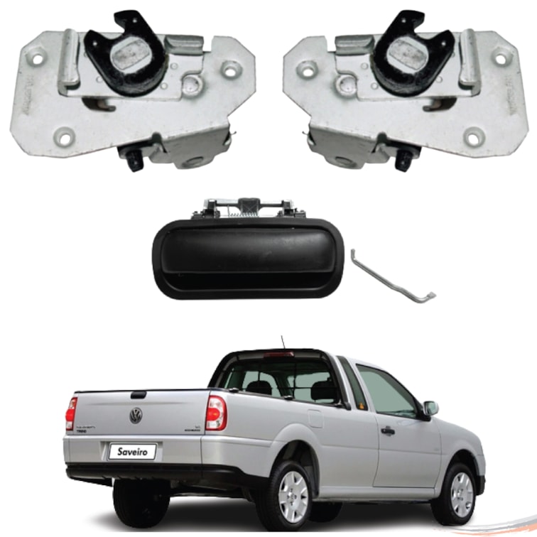 Fechadura + Maçaneta Tampa Caçamba Traseira Saveiro G2 G3 G4