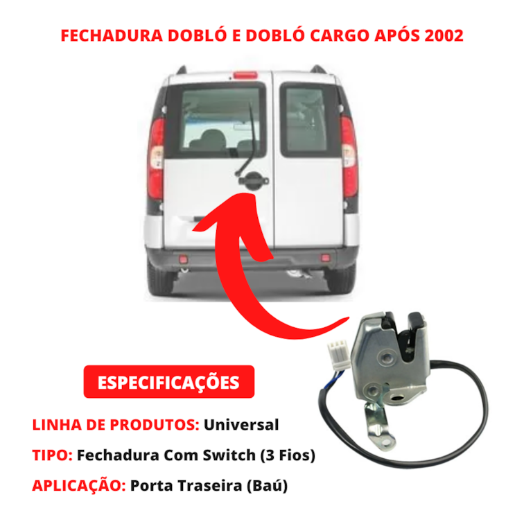 Fechadura Porta Traseira Inferior Baú Doblo E Cargo Até 2002