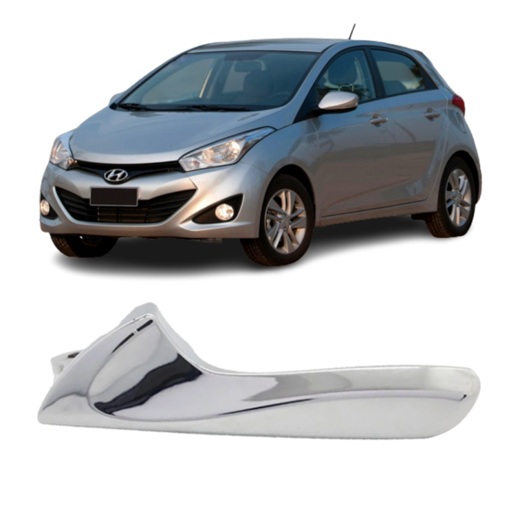 Gatilho Maçaneta Interna HB20 Cromada HB20S Lado Esquerdo Porta Dianteira E Traseira De 2012 Até 201