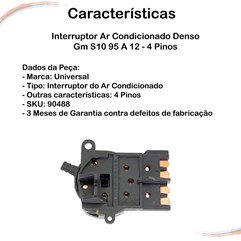 Interruptor Ar Condicionado Denso Gm S10 95 A 12 - 4 Pinos