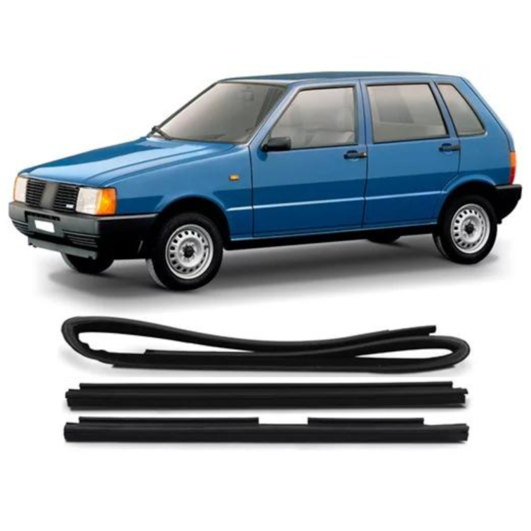 Jogo Canaletas C/pestanas  Porta Uno Elba Fiorino 84 A 13