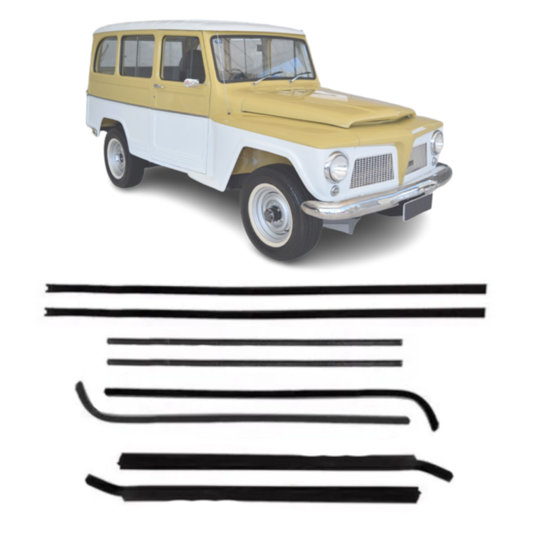 Jogo Canaletas Pestanas Porta Rural Willys De 1967 Até 1977