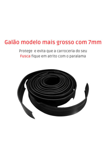 Jogo Galão Debrum Do Paralama 4 Peças Fusca 59 A 96 Preto