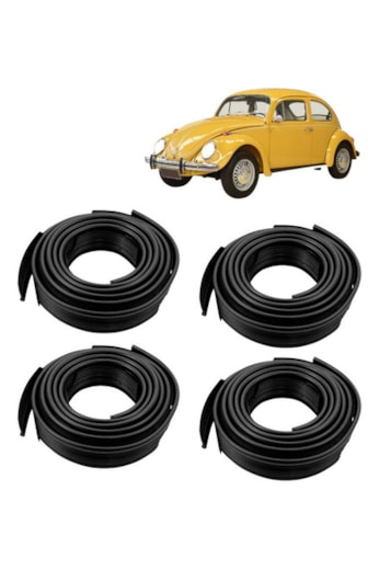 Jogo Galão Debrum Do Paralama 4 Peças Fusca 59 A 96 Preto
