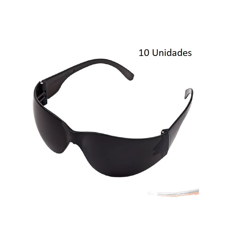 Kit 10 óculos Proteção Segurança Epi Croma Fumê Promoção