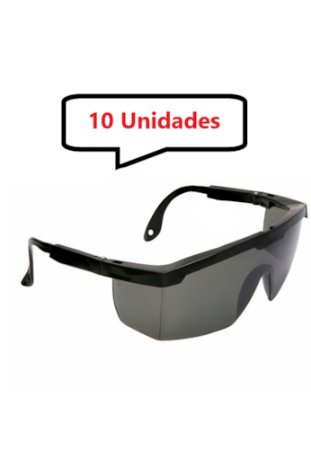 Kit 10 óculos Protetor Epi Regulagem Resistente Fume CA