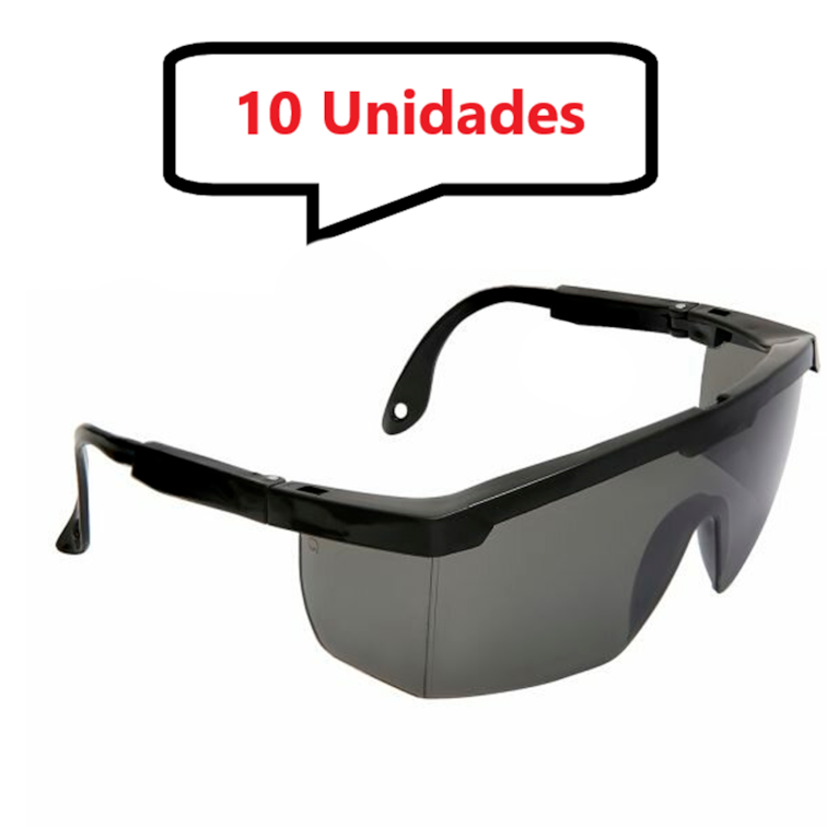 Kit 10 óculos Protetor Epi Regulagem Resistente Fume CA