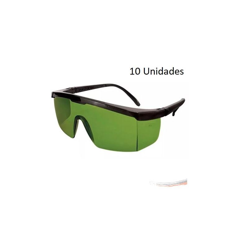 Kit 10 óculos Protetor Imperial Epi Verde Haste Regulagem CA
