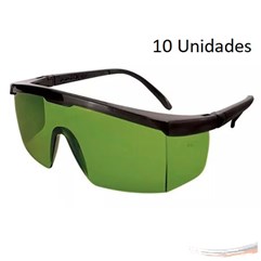 Kit 10 óculos Protetor Imperial Epi Verde Haste Regulagem CA