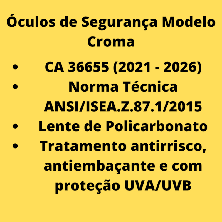 Kit 2 óculos EPI Proteção Segurança Modelo Croma Verde CA