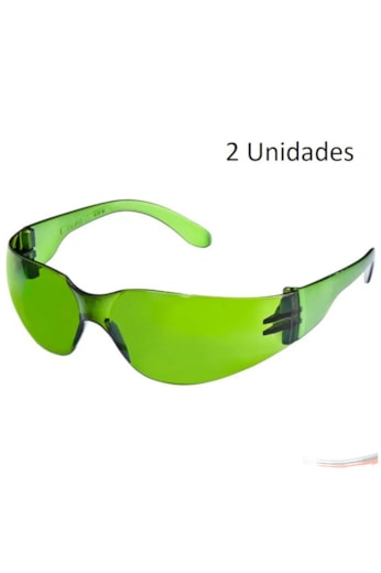 Kit 2 óculos EPI Proteção Segurança Modelo Croma Verde CA