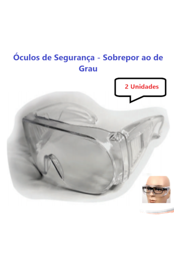 Kit 2 Óculos Proteção Epi Segurança Incolor de Sobrepor CA
