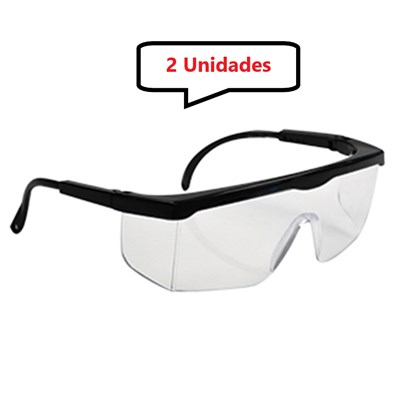Kit 2 óculos Proteção Segurança Incolor Epi 1° Linha Ajuste