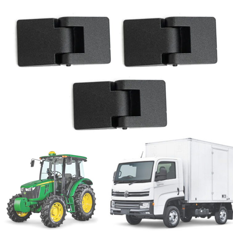 Kit 3 Dobradiças Externa Porta Agrícola Baú Cabine Uso Geral