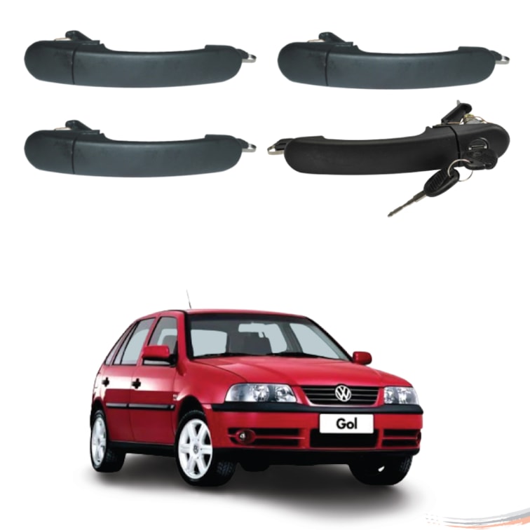 Kit 4 Maçanetas Ext Diant C/ Chave Gol Parati G3 99 a 05