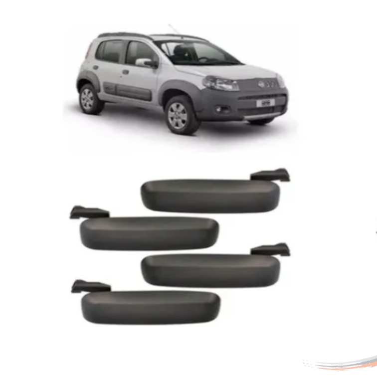 Kit 4 Maçanetas Externas Portas FiorinoUno G2 Após 2014