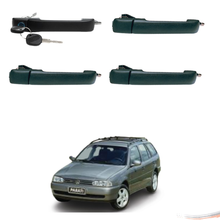 Kit 4 Maçanetas Externas Preto Gol Parati G2 96 a 01 4 Ptas