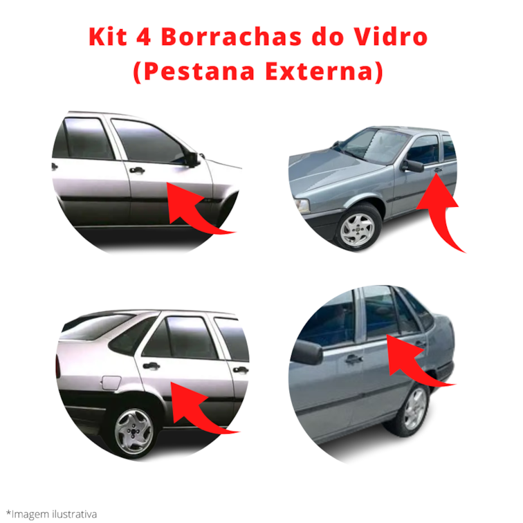 Kit 4 Pestana Externa Porta Esquerda Direita Tipo 1993 A 97