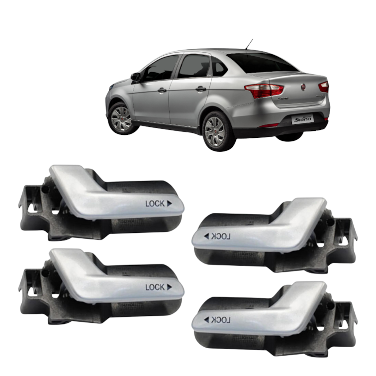 Kit 4 Puxador Da Maçaneta Interna Gatilho Siena 09 Até 2016