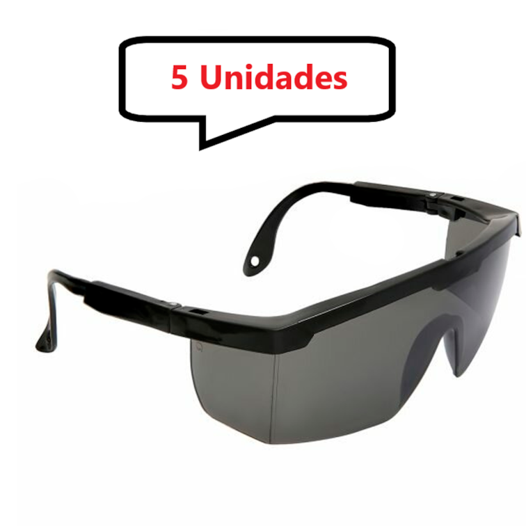 Kit 5 óculos Fume Proteção Segurança Epi Envio Rápido 24hrs