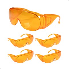 Kit 5 Óculos Proteção Laranja Visão Noturna Dia Nublado