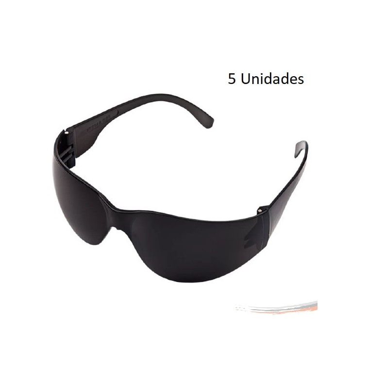 Kit 5 óculos Segurança Epi Croma Fumê Proteção Trabalho