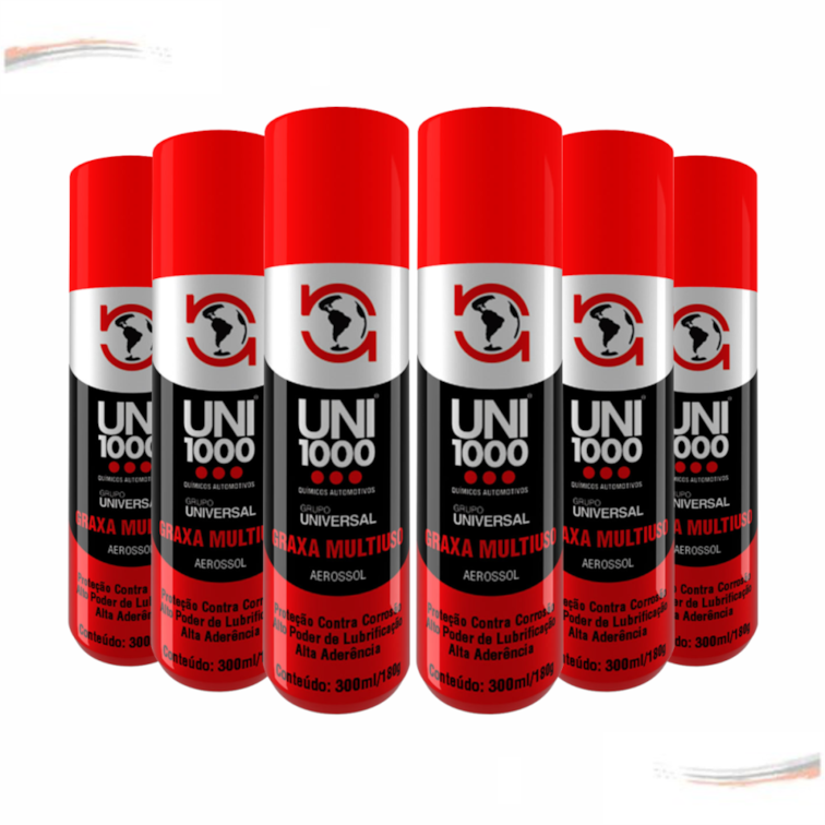 Kit 6 Graxa Spray Multiuso Lubrificante Alta Performance