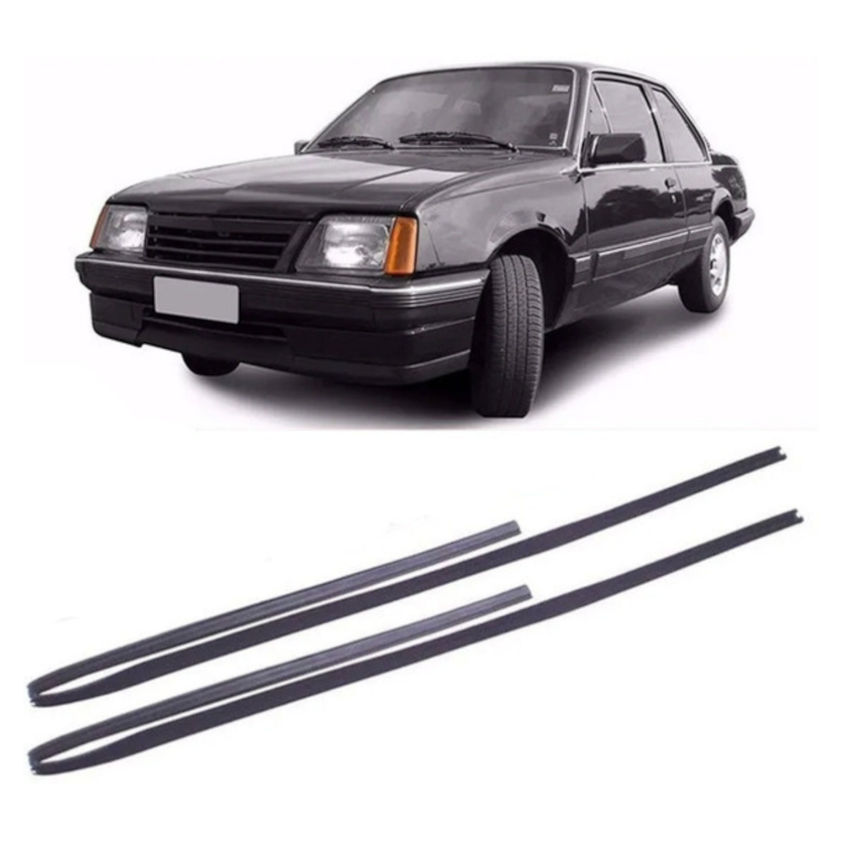 Kit 8 Peças Canaletas Pestana Porta Dianteira Monza Todos