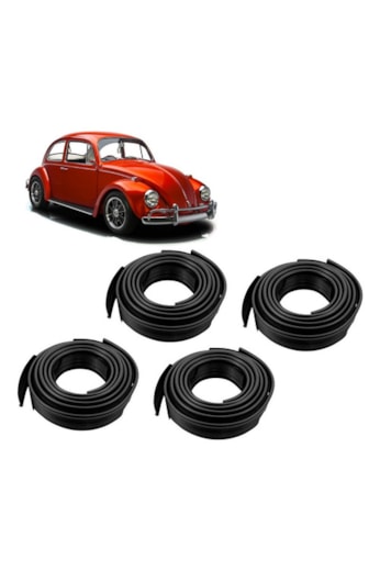 Kit Borracha Debrum Do Paralama 4 Peças Fusca 59 A 96 Preto